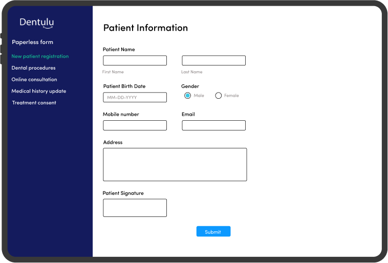 Dental office paperless forms