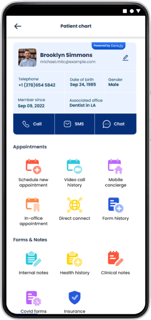 Mobile dental practice management software