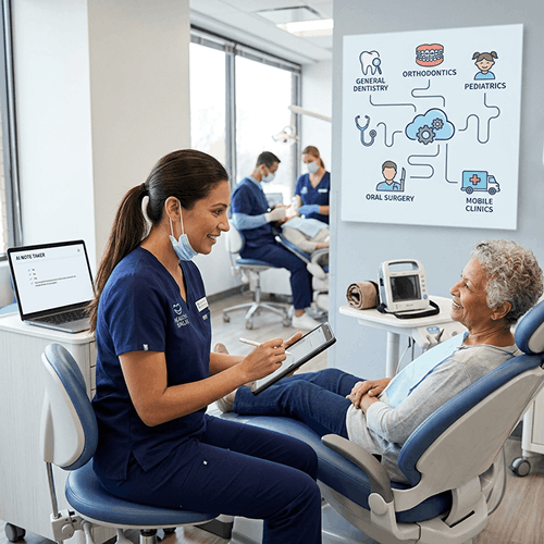 Dental provider using AI Note Taker in different clinical scenarios