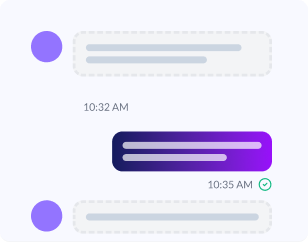 Communication interface showing messaging reminders and notifications