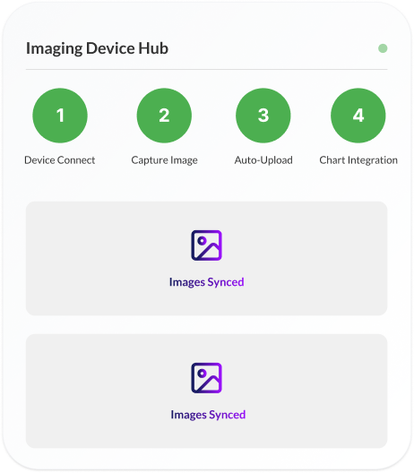 Imaging device workflow showing scan capture upload and storage