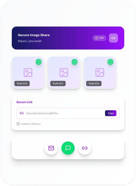 Secure dental image sharing interface