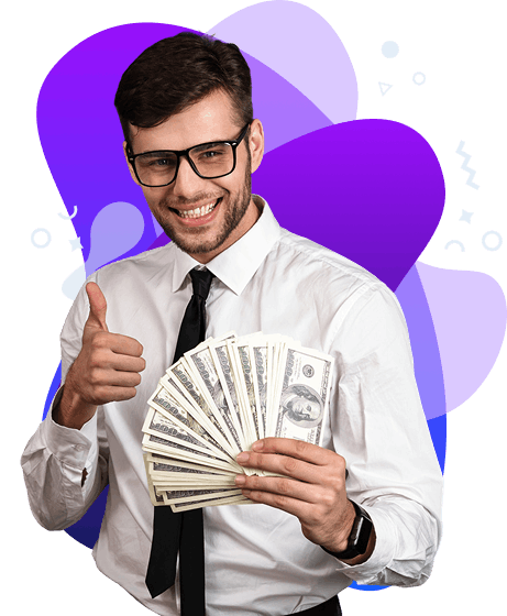Smiling professional holding cash representing value and included DentuluPro features