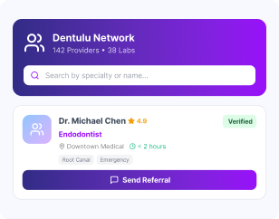 Provider directory interface to find and connect with Dentulu network providers