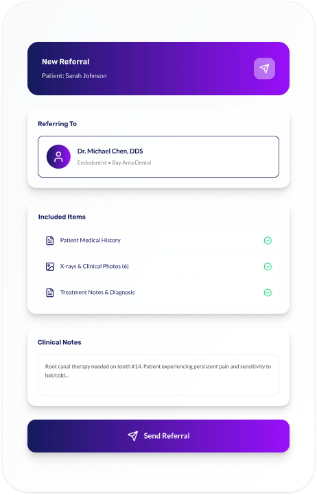 Sending referral interface