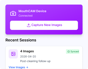 MouthCAM device integration and imaging capture screen
