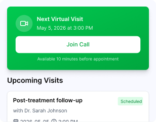 Virtual dental consultation video visit interface