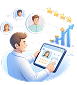 Illustration of building patient base and managing relationships