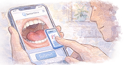 Patient sending photo of tooth to dentist