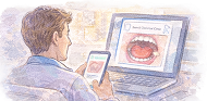 Dentist assessing the situation