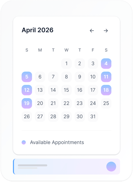 Patient scheduling calendar interface