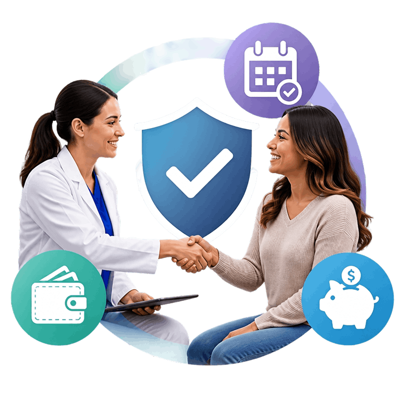Independent Dental Hygienist using technology with patient