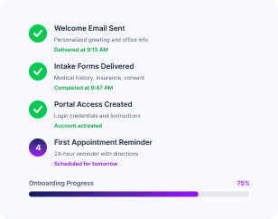 Patient onboarding interface