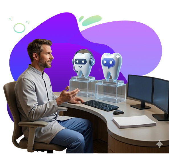 Dentist training AI assistant with holographic chatbot interface