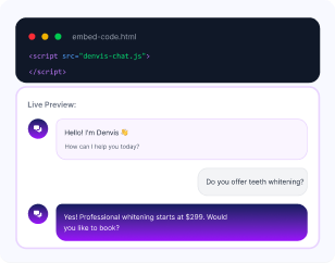 Website Agent widget interface