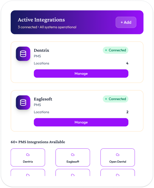 Integrations and API connections UI