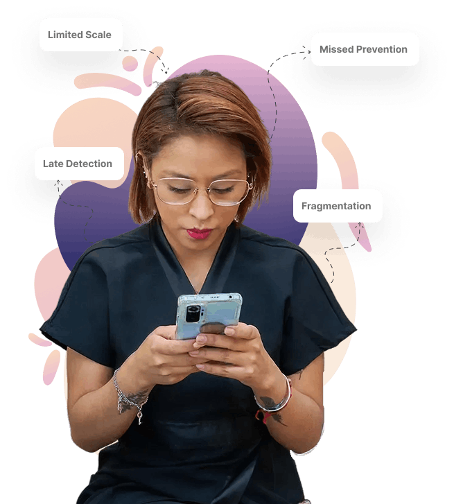 Dentist using phone