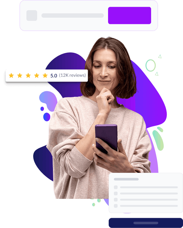 Woman using mobile phone to find a mobile dentist through an app
