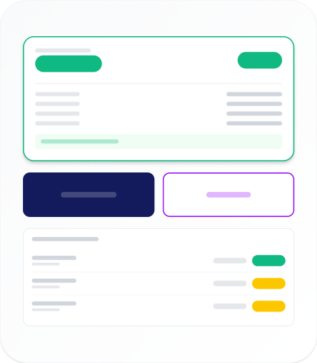 Payments and billing interface with invoices and transactions