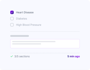 Medical history form preview