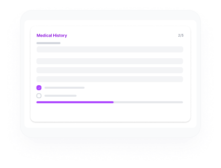 Patient filling forms on mobile device