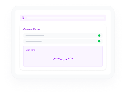 Patient signing and submitting digital form