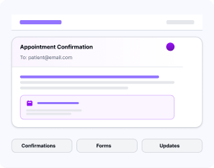 Email communication system showing appointment confirmations and updates