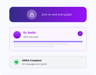 Secure messaging system with encrypted HIPAA compliant communication