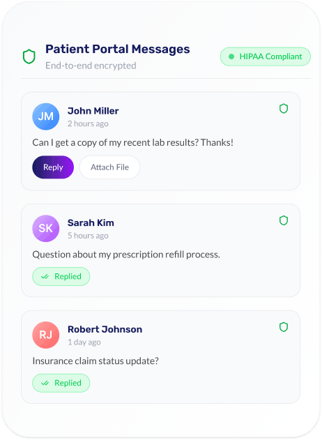 Secure messaging interface