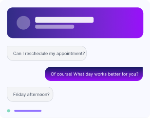 Two-way texting interface showing patient conversation messaging