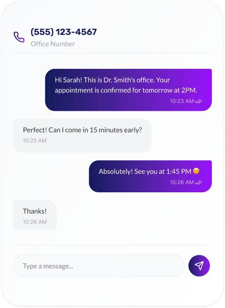Two-way texting interface