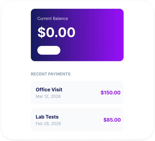 Online bill payment interface for dental services