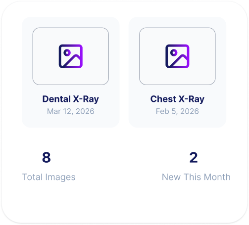 Dental images and X-rays viewed by patient