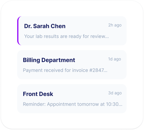 Secure messaging interface between patient and provider