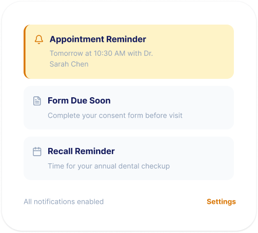 Notification alerts for appointments and updates