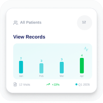 Consultation history and follow-up records screen
