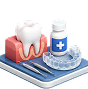 Trays support scaling, root planing, and maintenance therapy icon