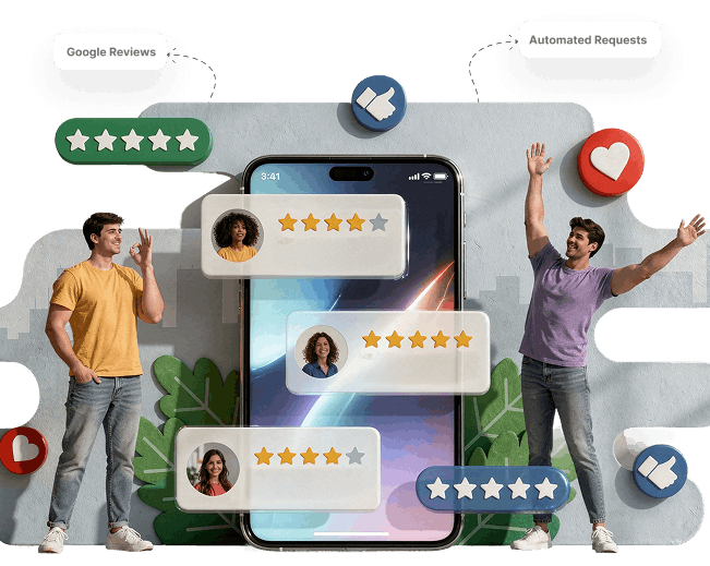 Patients leaving online 5-star reviews with automated review requests