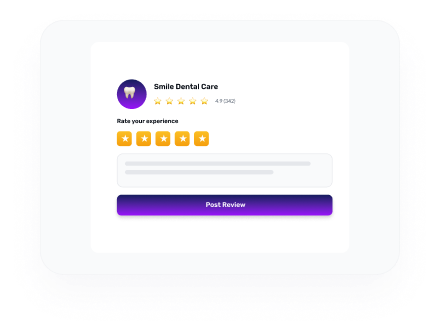 Patient leaving a one-click review