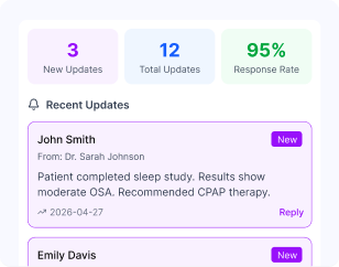 Closed loop referral updates between providers