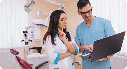 Dentist referring patient to physician using digital system