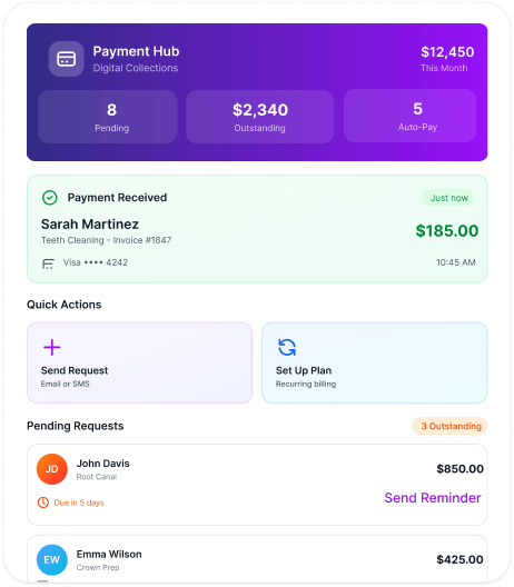 Payment system showing invoices and digital transactions