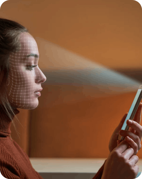 Woman using SONU nasal therapy mobile application