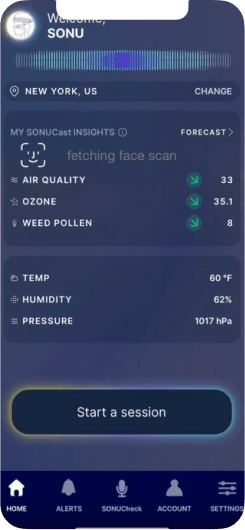 AI calculates optimal frequencies app screen