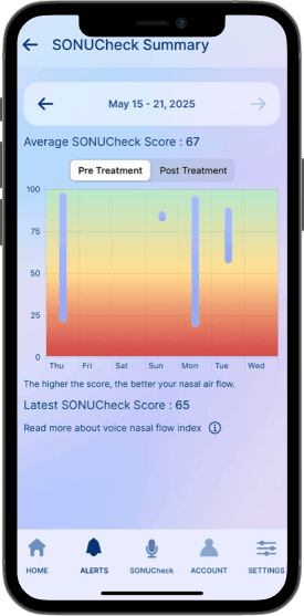 Mucus clearing results smartphone app