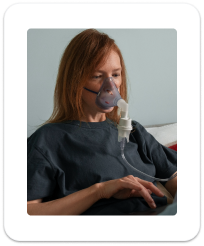 CPAP struggling patient using nasal therapy device