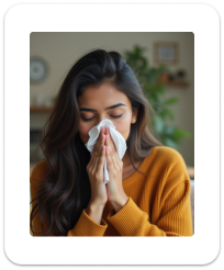 Woman suffering from allergy symptoms