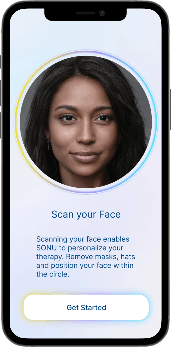 Facial scan smartphone app interface