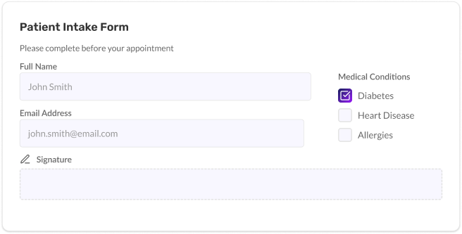 Digital forms interface