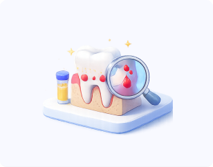 Bleeding and suppuration periodontal findings illustration